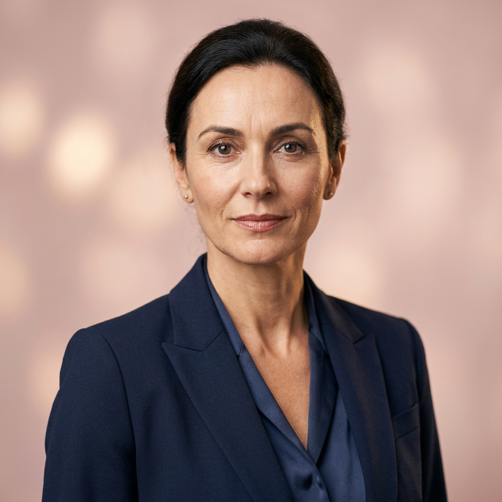 Studio portrait of Elena Marchetti, lead instructor of the Rhythmic Coaching Institute program